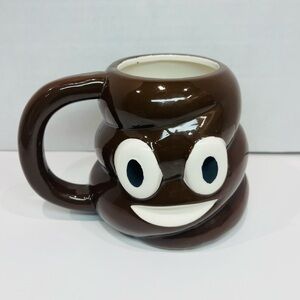 Novelty Poop Emoji Ceramic Coffee Mug With Handle - Brown